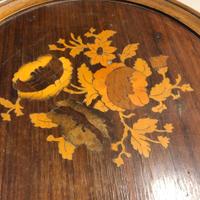 Tavolino da salotto D.32cm legno e VERO INTARSIO