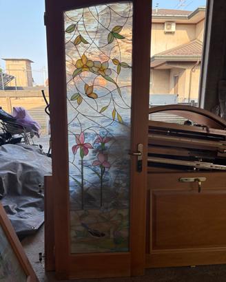 porte in legno con vetro di murano