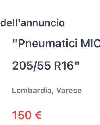 4 pneumatici MICHELIN 205/55 R16