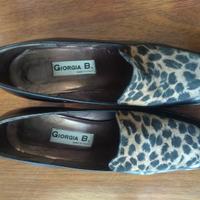 Scarpa nera con tacco + leopardata, tg.37