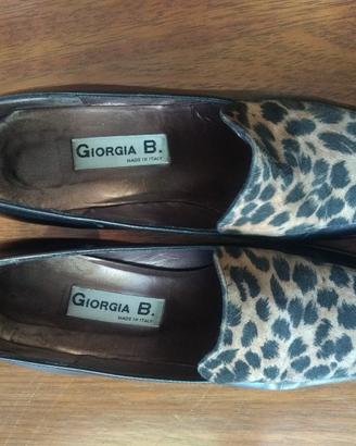Scarpa nera con tacco + leopardata, tg.37