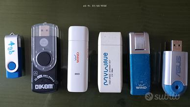 Chiavette vintage USB internet e lettore schede