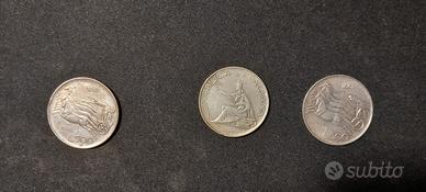 Tre Monete rare d'argento da 500 lire del 1961