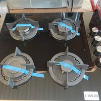 Piano Cottura a Gas 4 Fuochi in Vetro Nero