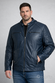 Giubbino imbottito con cappuccio vera pelle