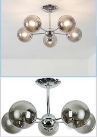 Lampadario moderno a sfere in vetro a specchio