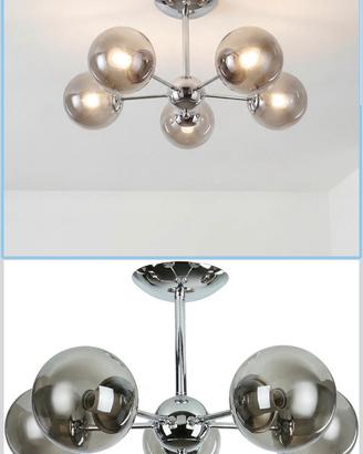 Lampadario moderno a sfere in vetro a specchio