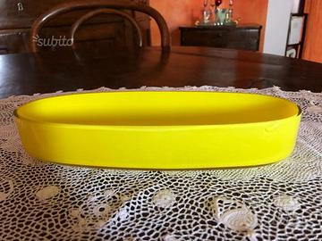 Portaoggetti vintage in vetro giallo