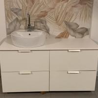 Mobile bagno sospeso con lavandino appoggio ikea