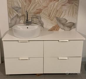 Mobile bagno sospeso con lavandino appoggio ikea