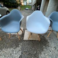 sedie poltrone plastica resistente e legno. 4 