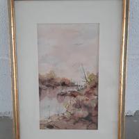 Quadro ad acquerello su carta