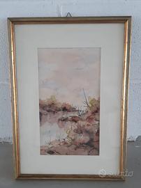 Quadro ad acquerello su carta