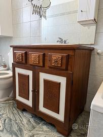 Mobiletto bagno in legno artigianale- pezzo unico