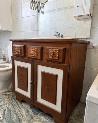 Mobiletto bagno in legno artigianale- pezzo unico