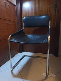 Sedia In Pelle Anni 70. Sedia Vintage