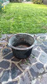 paiolo in rame molto antico d 46cm h 33cm  5,7kg