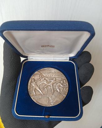 enorme medaglia d'argento fascista R2 molto rara