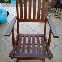 sedia sdraio in doghe di legno da giardino 