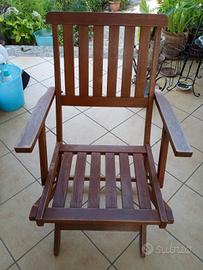 sedia sdraio in doghe di legno da giardino 