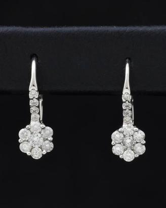 ORECCHINI FLOWER IN ORO 14KT CON BRILLANTI 0.40 CT