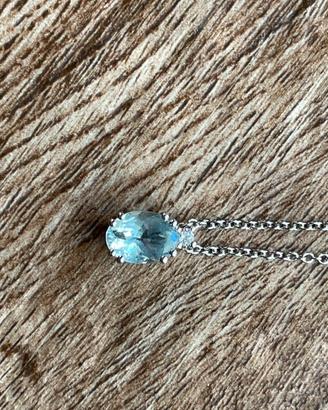 Collana Acquamarina e Diamante
