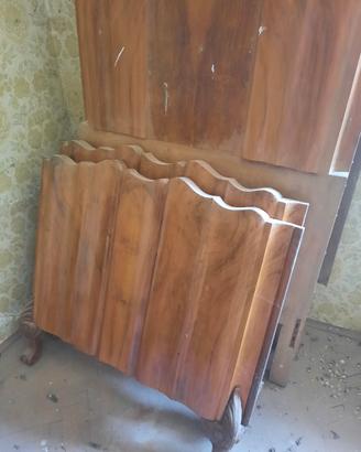 letto matrimoniale vintage originale anni 40 deco'