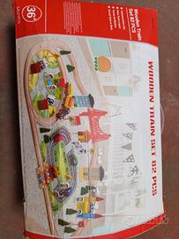 Pista treno in legno 82 pezzi