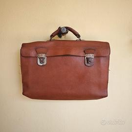 Cartella vintage originale anni '50 in cuoio