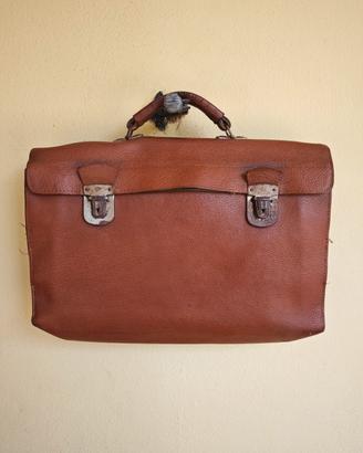 Cartella vintage originale anni '50 in cuoio