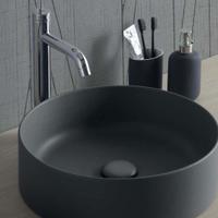 Lavabo da Appoggio Cilindrico Ø40x12 Nero Opaco