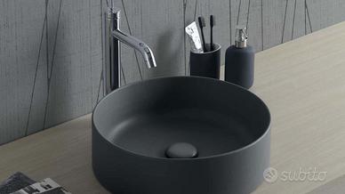 Lavabo da Appoggio Cilindrico Ø40x12 Nero Opaco