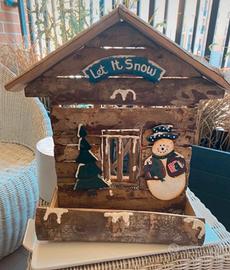 Decorazione natalizia, casetta in legno