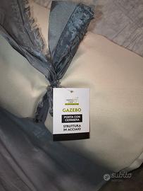 Gazebo 3x3 con tenda zanzariera con zip