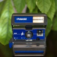 Fotocamera vintage Polaroid 636 Blu funzionante 