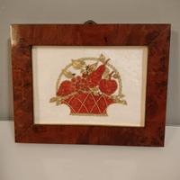 quadro in radica con soggetto cesto di frutta in c