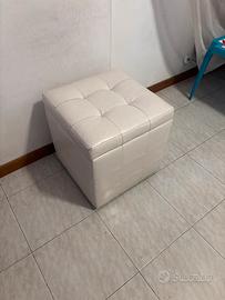 Pouf bianco cubo