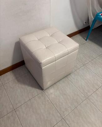 Pouf bianco cubo