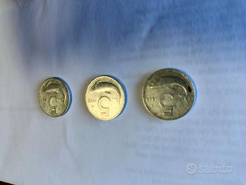 Set 3 monete 5 lire "Delfino"