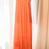 Abito donna in viscosa lungo con bretelline dorate