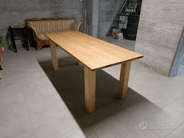 Tavolo artigianale rustico legno lamellare 200x80