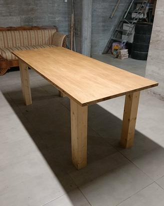 Tavolo artigianale rustico legno lamellare 200x80