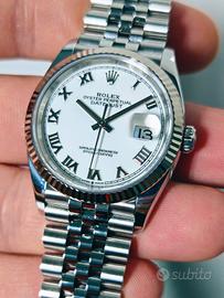Rolex DJ 36mm bianco 126234 like new 07/2024 full