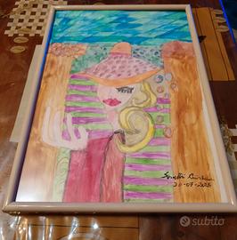 Signora alla moda al museo