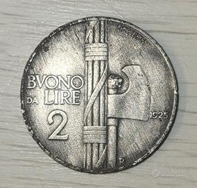 Moneta vintage Buono da 2 Lire Del 1925