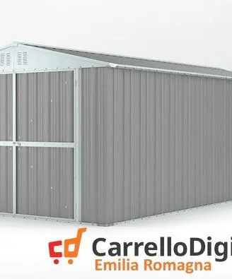 Box garage auto in Acciaio 327x611cm grigio chiaro