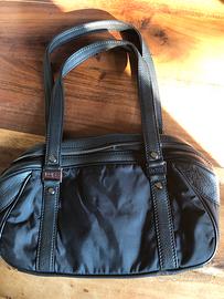 Borsetta nera in tessuto e pelle Hugo Boss