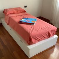 LETTO SINGOLO NORDLI IKEA BIANCO CON CASSETTI