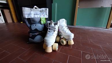pattini a rotelle bambina + protezioni