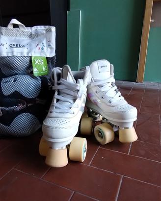 pattini a rotelle bambina + protezioni